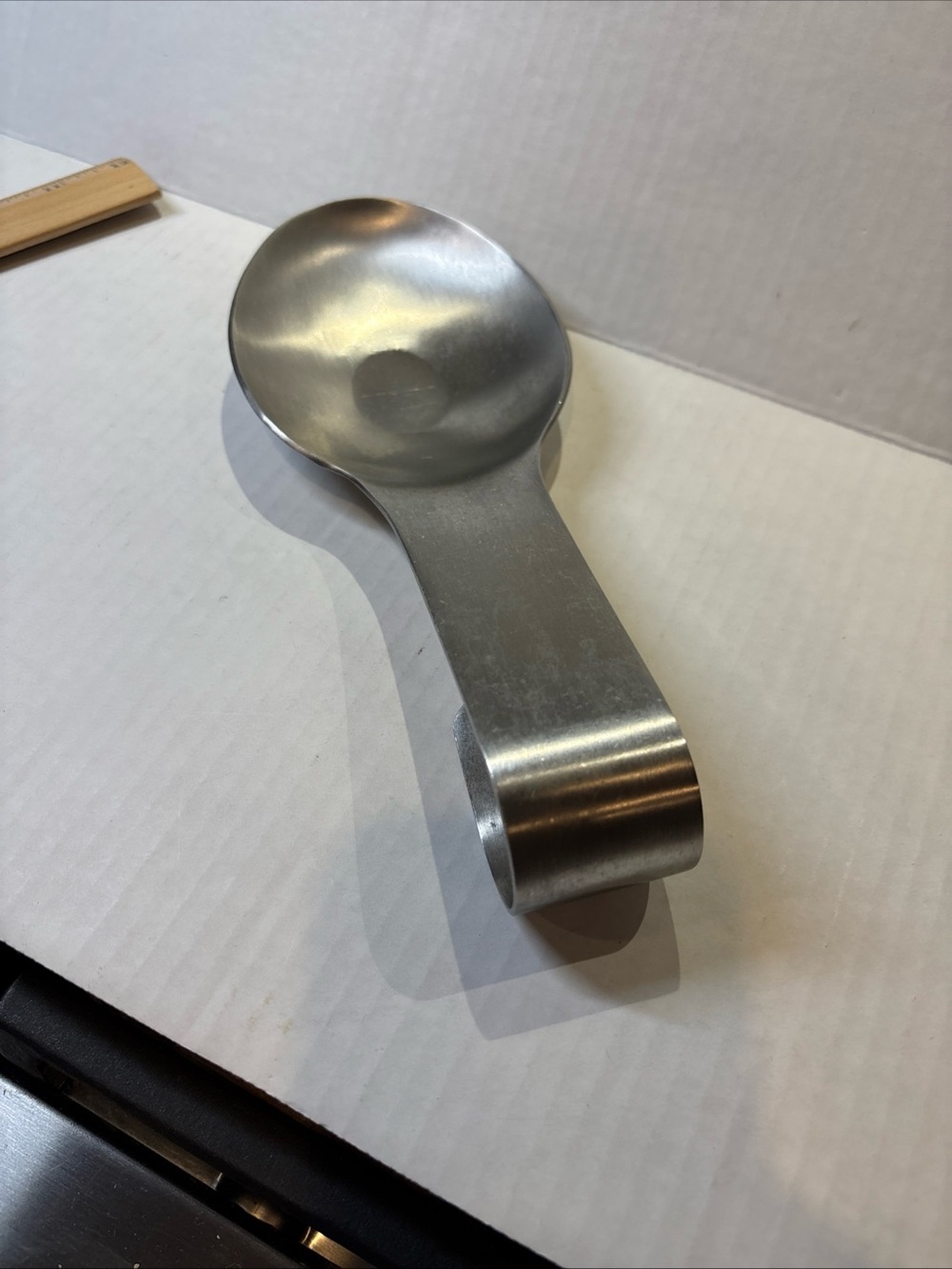 Brushed Stainless Steel Spoon Rest - Silver Amco